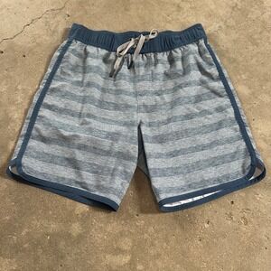 Prana Board Shorts‎ Mens Medium Blue Striped M31207571 Drawstring Swim Trunks
